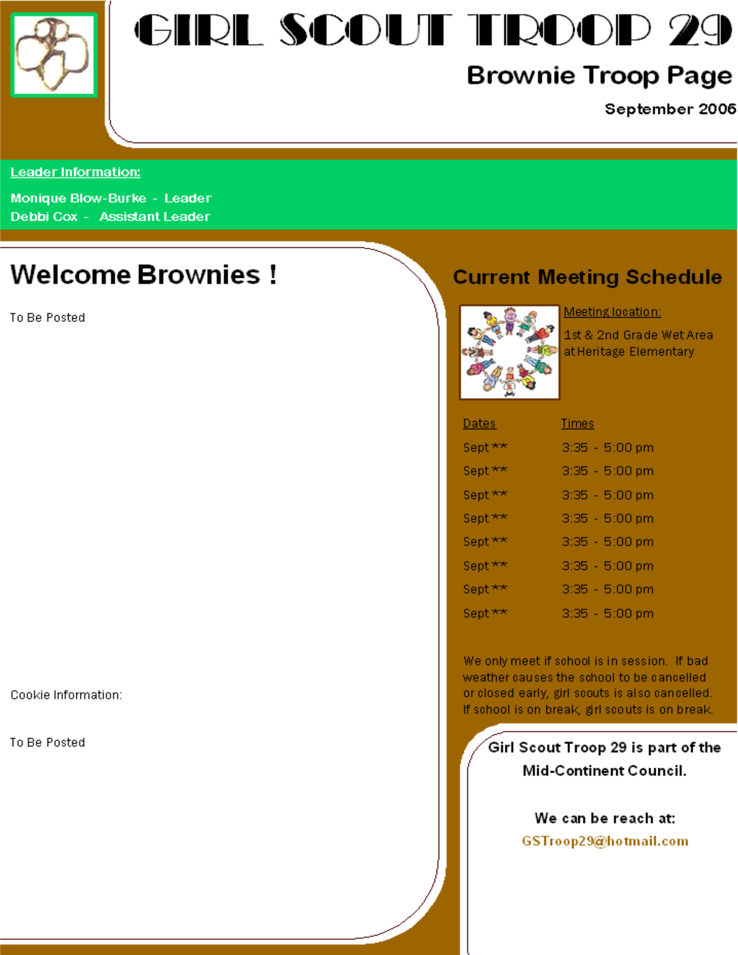 Girl Scout Troop 29 - Brownies